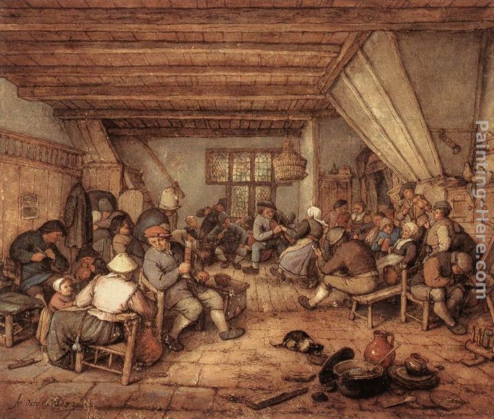 Adriaen van Ostade Feasting Peasants in a Tavern